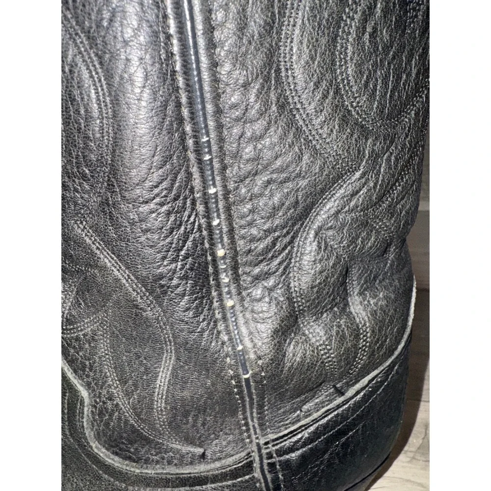 Dingo Cowboy Boots Mens Black Pebble Leather Pointed Toe Western 7240 Size 9.5 D